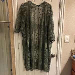 Torrid Green Lace Kimono Jacket